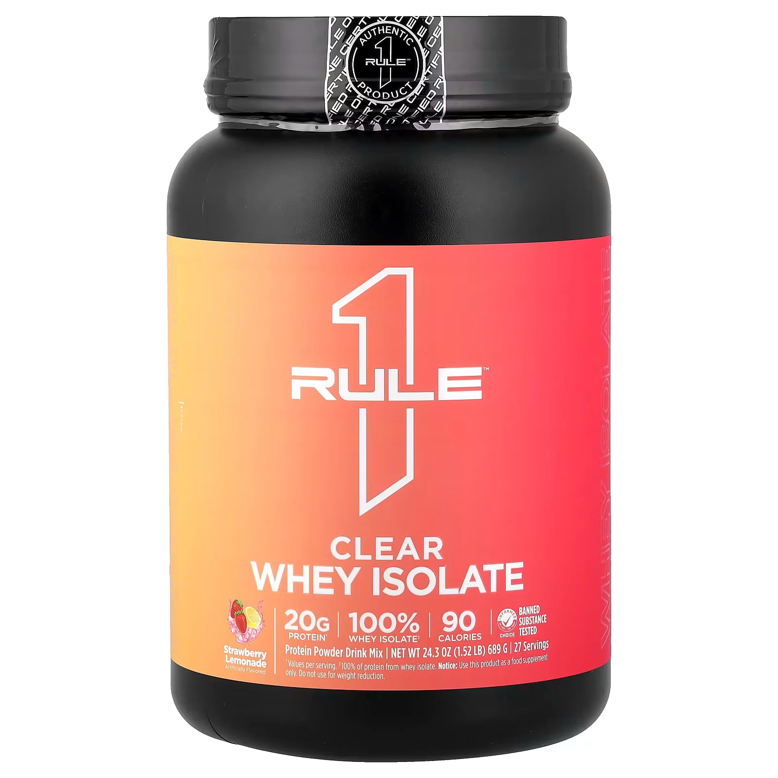 Rule1 Clear Whey Isolate Protein (1.52 lbs)