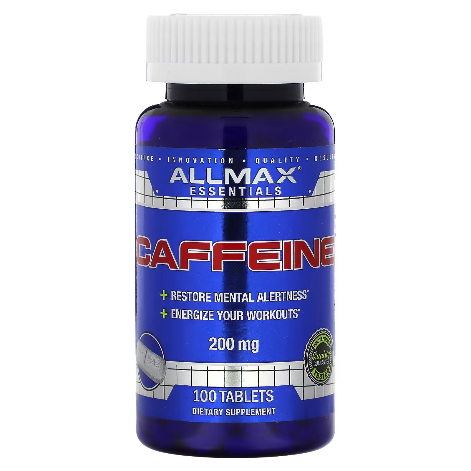 Allmax Caffeine 200mg Energy Tablets (100 Tablets)