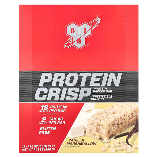BSN, Protein Crisp, Vanilla Marshmallow, 12 Bars, 1.94 oz