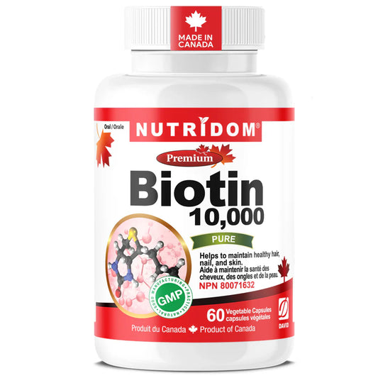 Biotin 10,000mcg | High Potency Vitamin B7 | Hair Skin and Nail | 60 Vegan