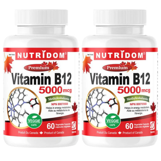 Vitamin B12 5000mcg | Methylcobalamin | Active Coenzyme Form | High Potency | 60 Vegan