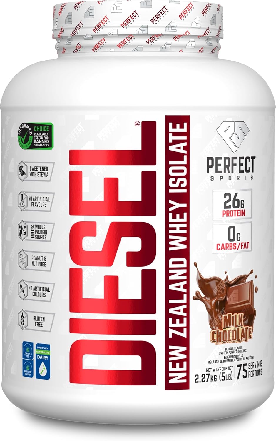 DIESEL 100% New Zealand Whey Isolate, Grass-Fed & Pasture Raised - Milk Chocolate 5lb